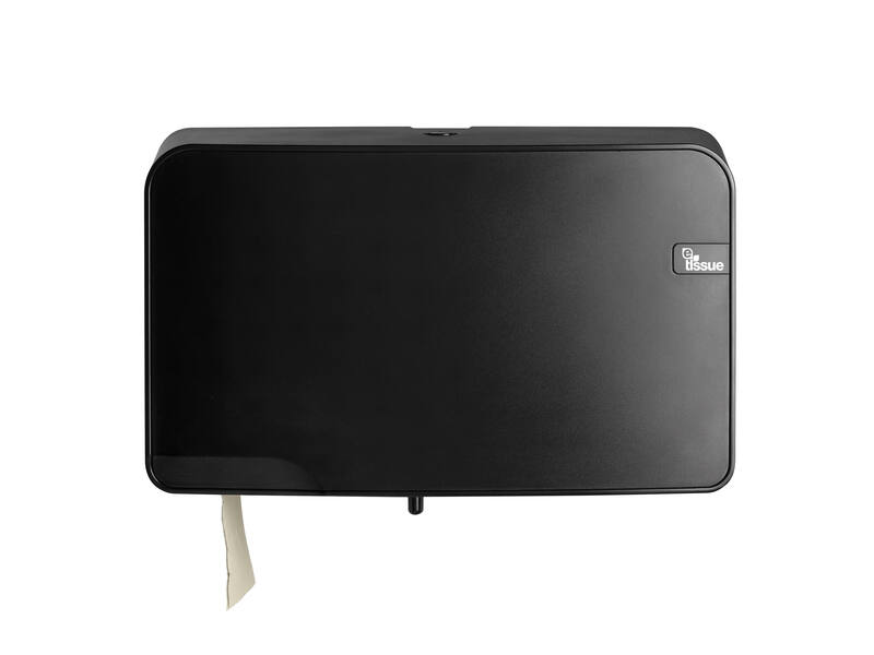 Toiletpapierdispenser Duo mini jumbo E-tissue Zwart