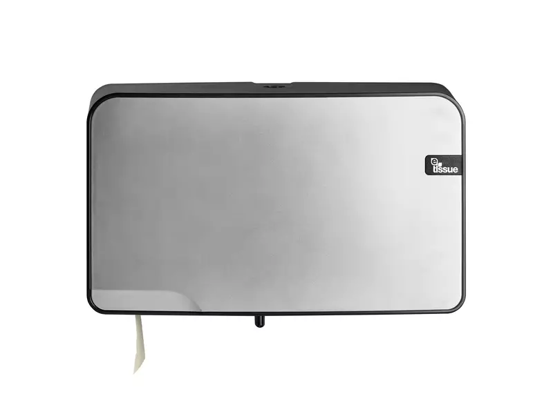 Toiletpapierdispenser Duo mini jumbo E-tissue Zilver