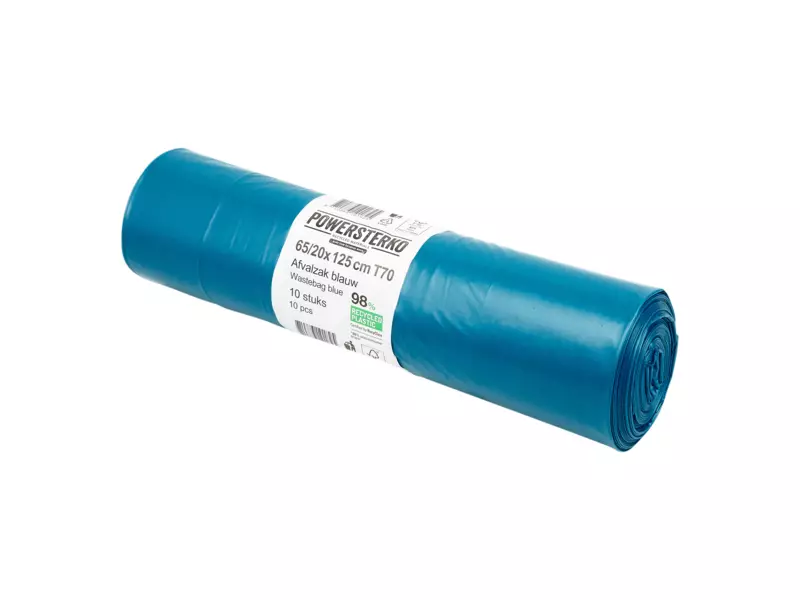 Afvalzak 65/20 x 125 cm T70 LDPE blauw 10 rol x 10 stuks