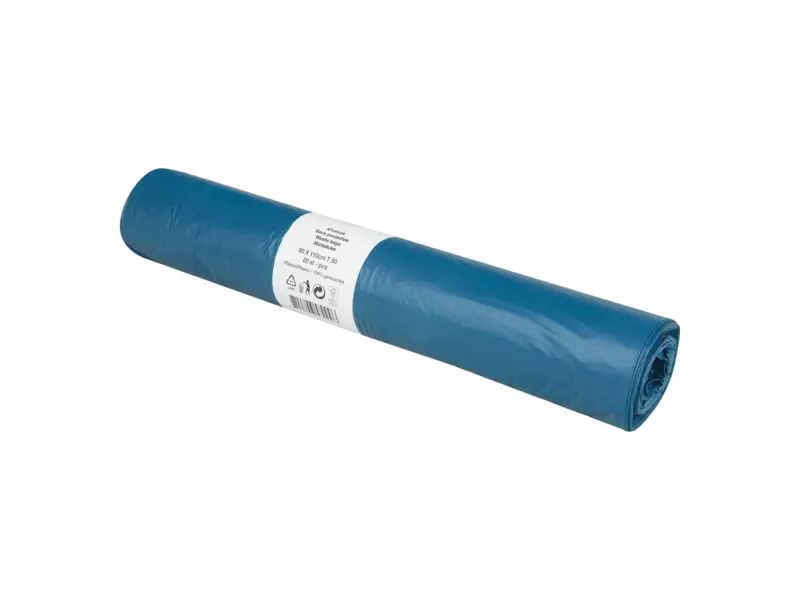 Afvalzak 90 x 110 cm T50 LDPE blauw 10 rol x 20 stuks