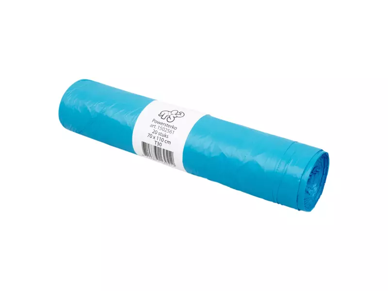 Afvalzak 70 x 110 cm T30 HDPE blauw 15 rol x 20 stuks