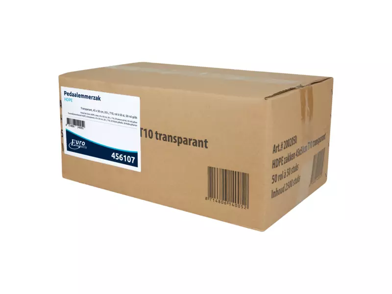 Afvalzak 45 x 50 cm T10 HDPE Transparant 50 rol x 50 stuks