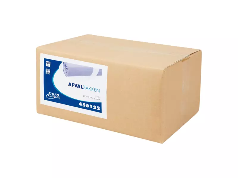 Afvalzak 50 x 55 cm T15 HDPE zwart 20 rol x 50 stuks