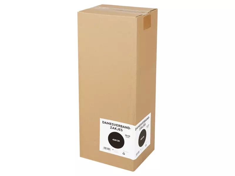 Damesverbandzak 27,5 x 8,4 cm HDPE wit 50 x 30 stuks