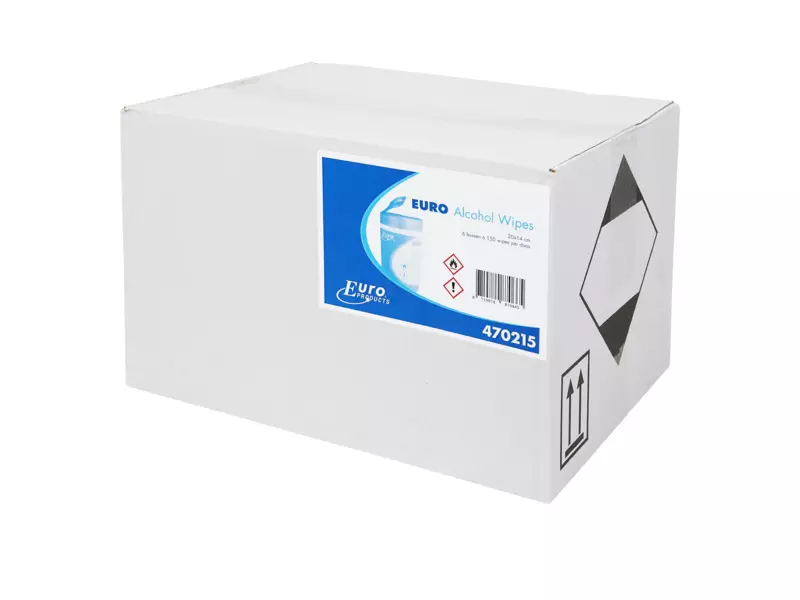 Alcohol wipes wit 20 x 14 cm 6 x 150 doeken in bus