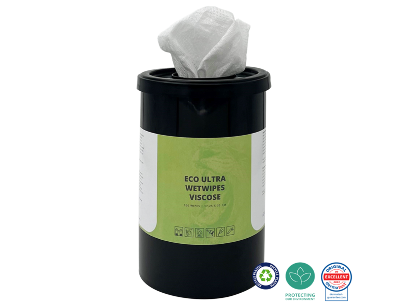 Wet wipes eco ultra viscose 17,25 x 30 cm 6 x 100 wipes per bus