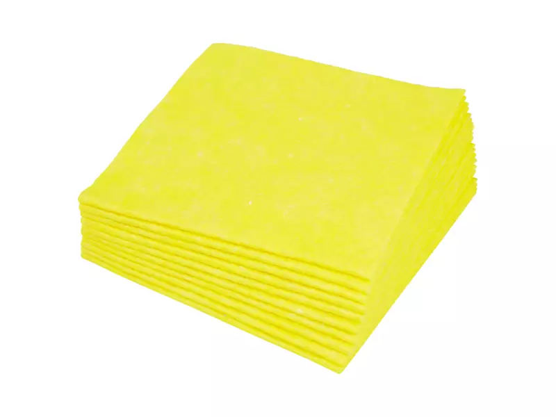 Sopdoek geel A-kwaliteit 1/4 vouw 38 x 40 cm 65 doeken in dispenserdoos