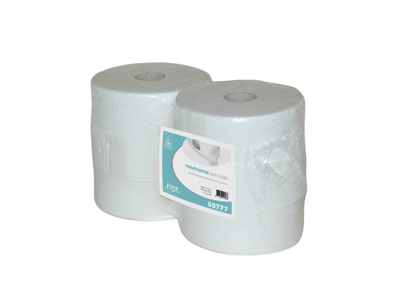 Toiletpapier maxi jumbo cellulose wit 2-laags 300 meter 6 rol