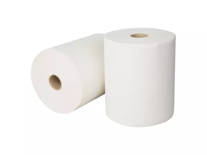 Handdoekrol cellulose wit 2-laags 140 meter 6 rol