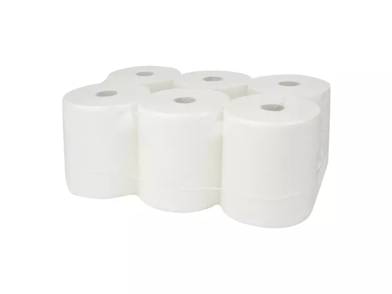 Handdoekrol cellulose wit 2-laags 140 meter 6 rol