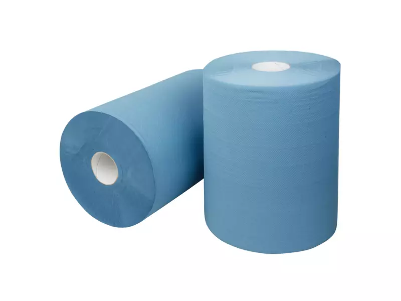Industriepapier recycled blauw 2-laags 400 meter 2 rol