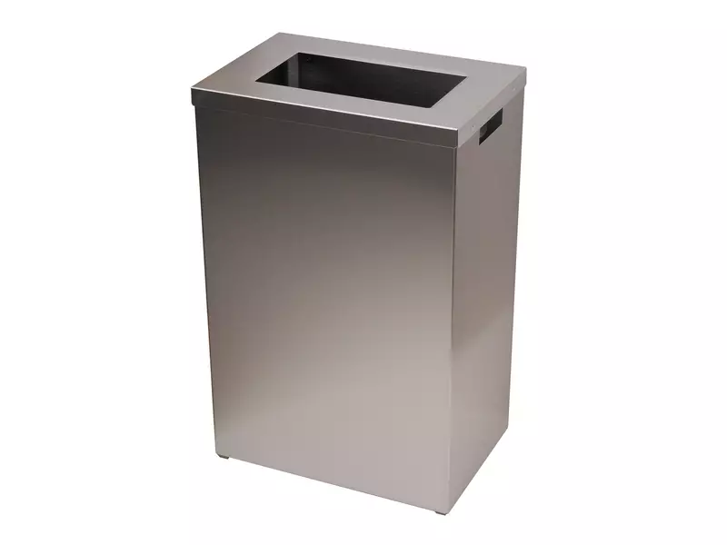 Sanfer afvalbak 50 liter met open inworp RVS, type A50 E - let op zonder deksel