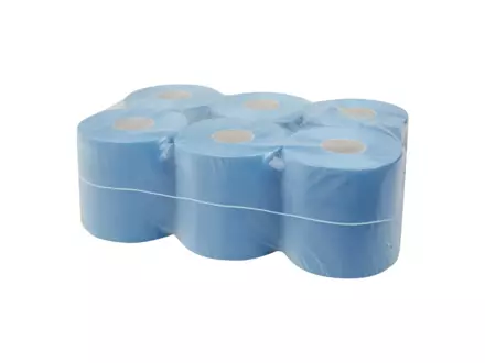 Midi poetspapier cellulose blauw 2-laags 150 meter 6 rol