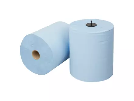 Handdoekrol matic cellulose blauw 2-laags 150 meter 6 rol