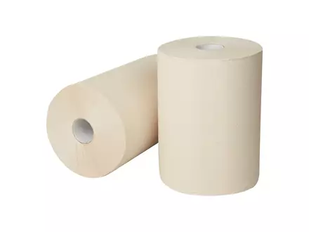 Handdoekrol E-tissue recycled naturel 2-laags 130 meter 6 rol