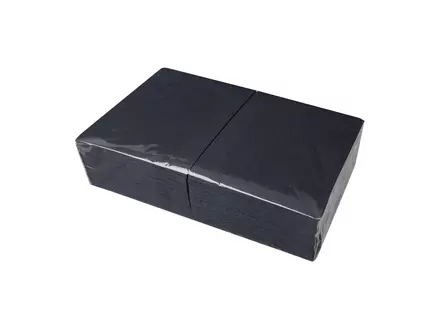 Servetten zwart 1/4 fold cellulose 2-laags 33 x 33 cm 8 x 250 sheets