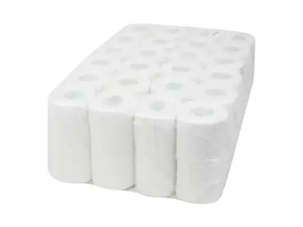 Toiletpapier traditioneel recycled wit 2-laags 200 vel 12 x 4 rol