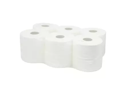 Toiletpapier mini jumbo cellulose wit 2-laags 150 meter 12 rol