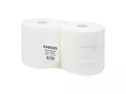 Toiletpapier maxi jumbo cellulose wit 2-laags 350 meter 6 rol