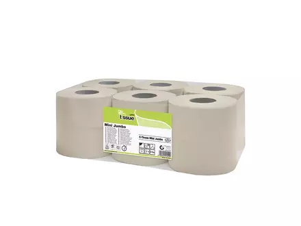 Toiletpapier mini jumbo E-Tissue naturel 2-laags 150 meter 12 rol