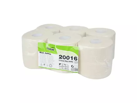 Toiletpapier mini jumbo E-Tissue naturel 2-laags 150 meter 12 rol