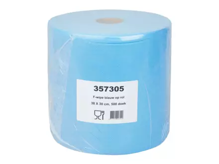 F-wipe blauw 38 x 30 cm 500 doeken op rol
