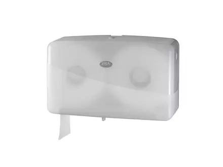 Toiletpapierdispenser duo mini jumbo Pearl wit