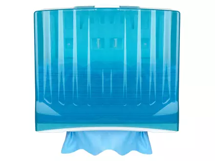 Non-woven dispenser Euro pack blauw transparant interfold
