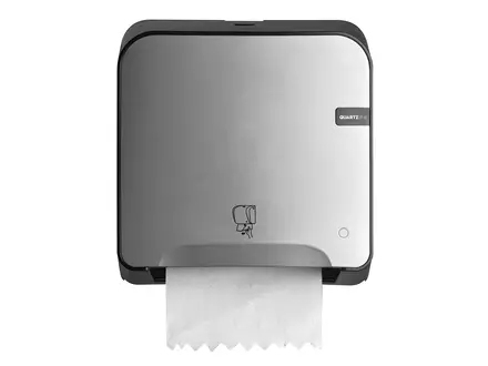 Handdoekroldispenser Mini Matic Tear & Go Quartz Zilver