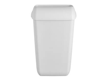 Afvalbak 23 liter QuartzLine wit met open inworpklep en muurbevestiging