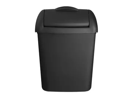 hygiënebak 8 liter Quartz zwart met wandbevestigingsset