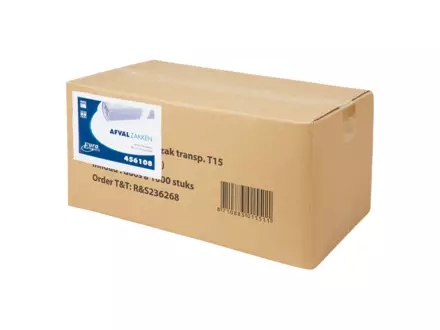 Afvalzak 63 x 70 cm T15 HDPE transparant 20 rol x 50 stuks
