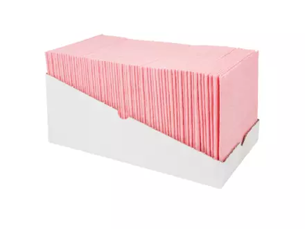 Sopdoek roze A-kwaliteit 1/4 vouw 38 x 40 cm 65 doeken in dispenserdoos