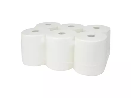 Handdoekrol cellulose wit 2-laags 140 meter 6 rol