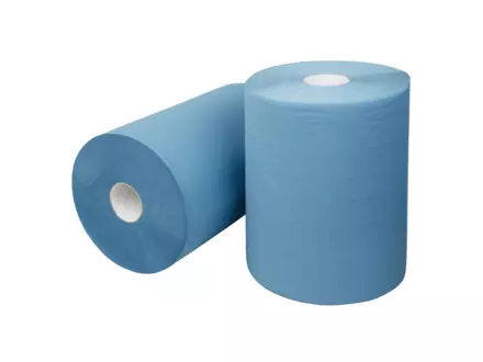 Industriepapier recycled blauw 2-laags 400 meter 2 rol